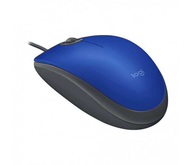 Logitech - Mouse Wired M110 Silent Ambidextrous 3 Button with Scroll 1000dpi PC/Mac/Linux - Blue