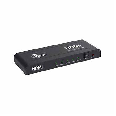 Xtech - HDMI Splitter 4 - Way Box with Power Black (XHA - 410) - Limolin 