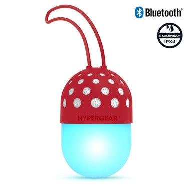 HyperGear - Speaker Bluetooth 3W Waterproof IPX4 Go-Blow Light Up LED RGB 7 Colour Changing Modes TWS 1Hr Rapid Charge - Red