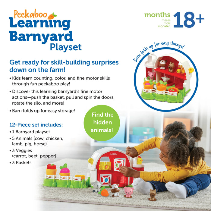 Learning Resources - Peekaboo Learning Barn Playset