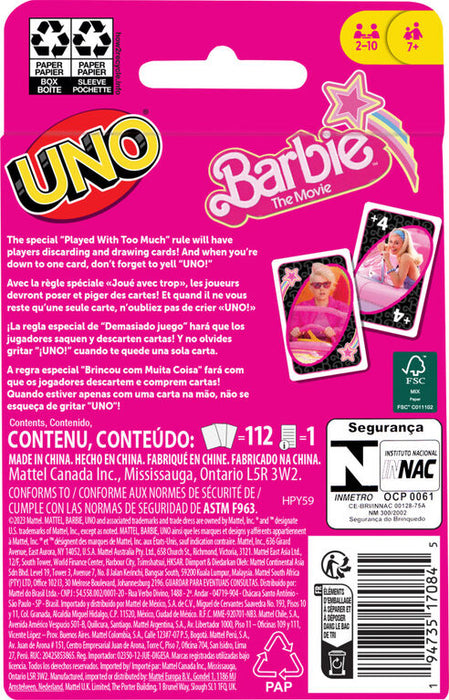 Mattel - UNO - BARBIE - CARD GAME - Limolin 