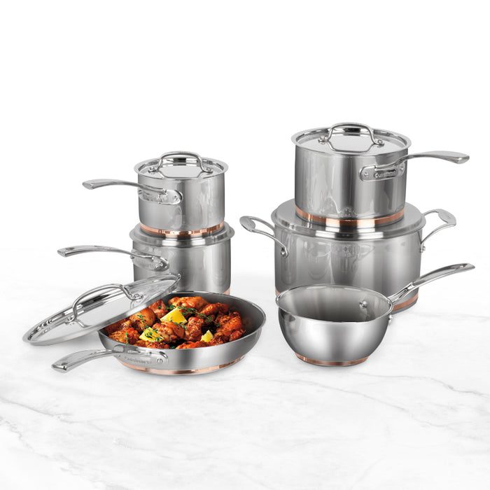 Cuisinart - 11-pc Stainless Steel Copper Cookware Set