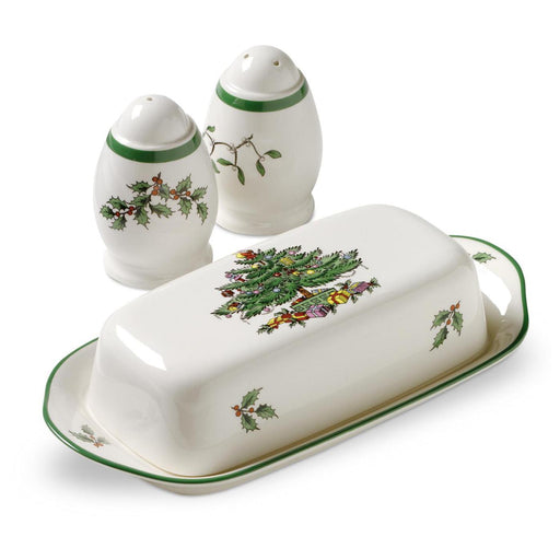 Spode - Christmas Tree - Hostess Set (Covered Butter, S&P)