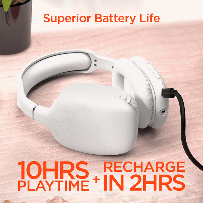 Hypergear - Headphones Bluetooth Vibe Over The Ear - White