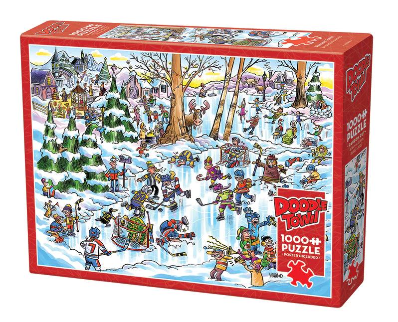 Cobble Hill - Doodletown - Hockey Town (1000-Piece Puzzle) (Old Version)