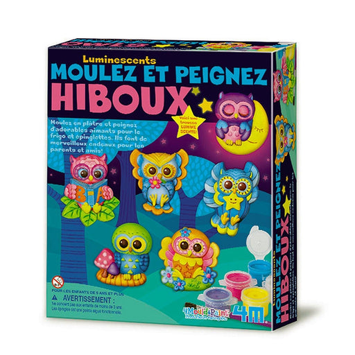 4M - Glow Owls - Mould & Paint - French - Limolin 
