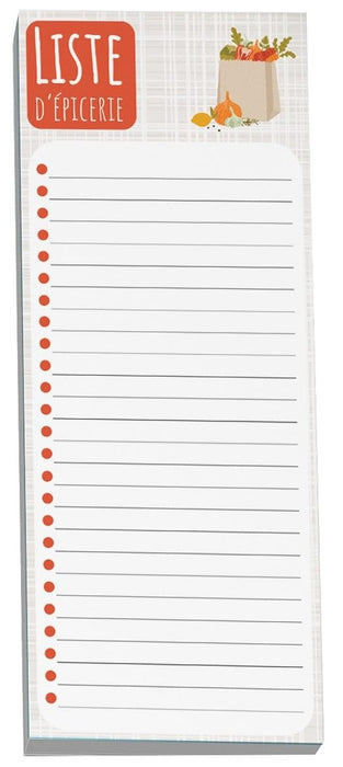 PBI - Note Pad - Liste D'Épicerie (4''X10'')