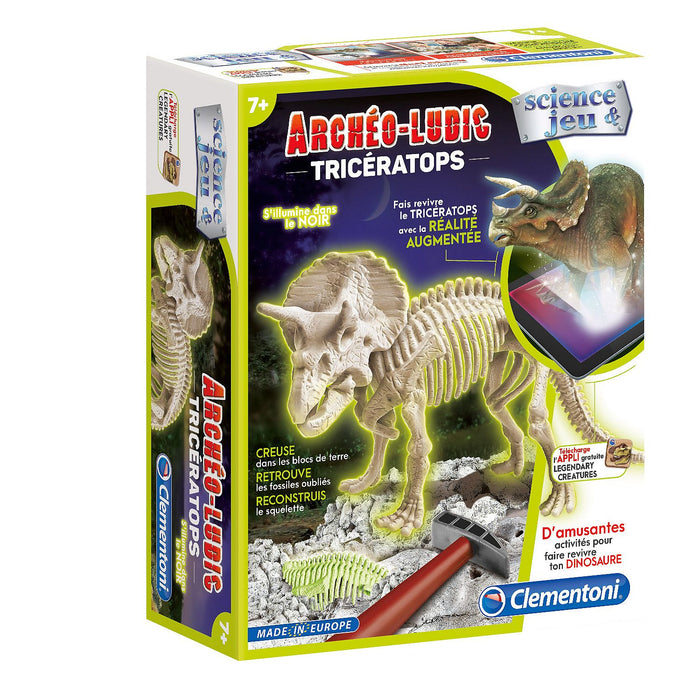 Clementoni - Archeo Fun Triceratops Fluo Toy (French) - Limolin 