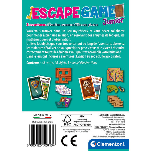 Clementoni - Escape Game Pocket Junior - Zoo & Pirates - Limolin 