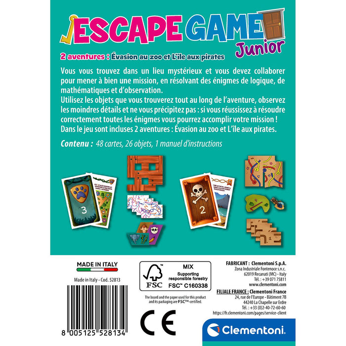 Clementoni - Escape Game Pocket Junior - Zoo & Pirates - Limolin 