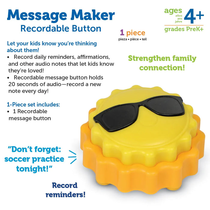 Learning Resources - Message Maker Recordable Button (Sun)