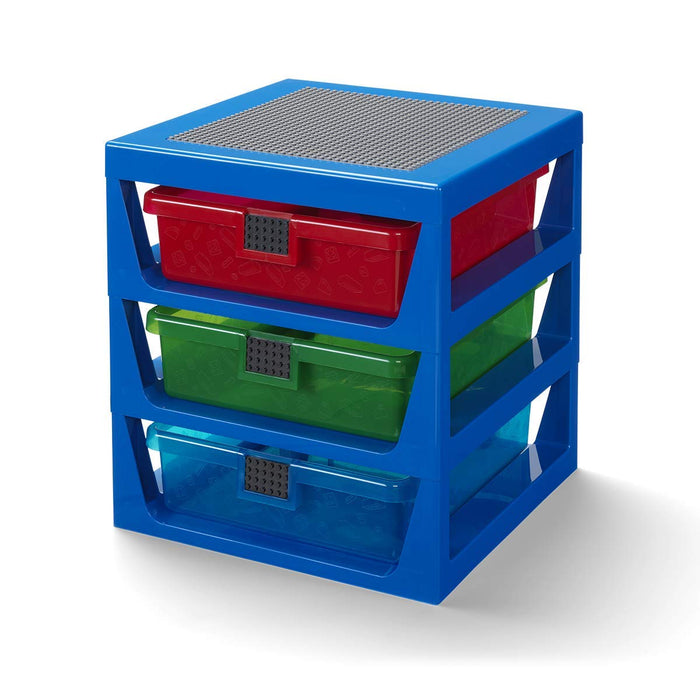 Lego - 3 Drawer Rack Transparent Blue - Limolin 