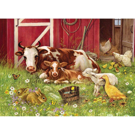 Cobble Hill - Barnyard Babies (Family) (350 Piece Puzzle) - Limolin 