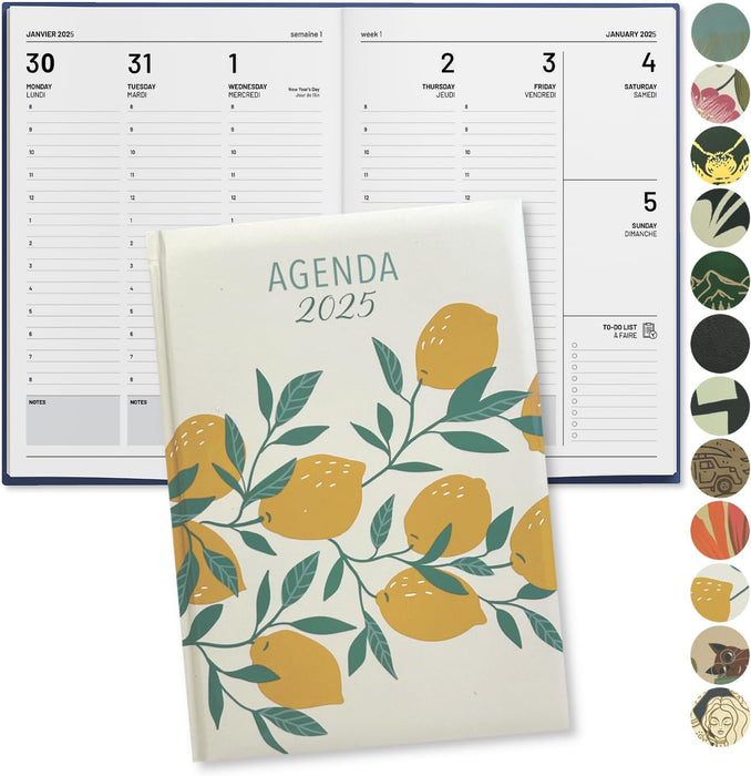 Pierre Belvédère - 2025 Weekly Planner - Lemons - Hardcover, Sewn Binding - 442381