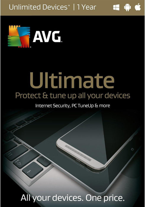 AVG - Ultimate Unlimited Devicesint. Security & Tuneup 1Yr PC/Mac/Android