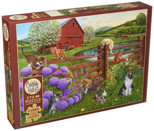 Cobble Hill - Farm Cats (275 Piece Puzzle) - Limolin 