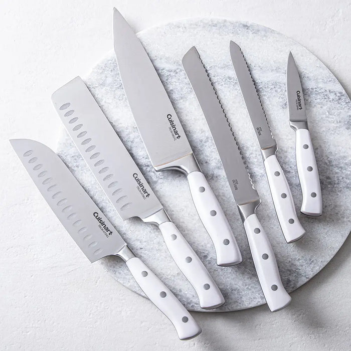 Cuisinart - White Triple Rivet 5.5" Serrated Utility - Matte White German Steel