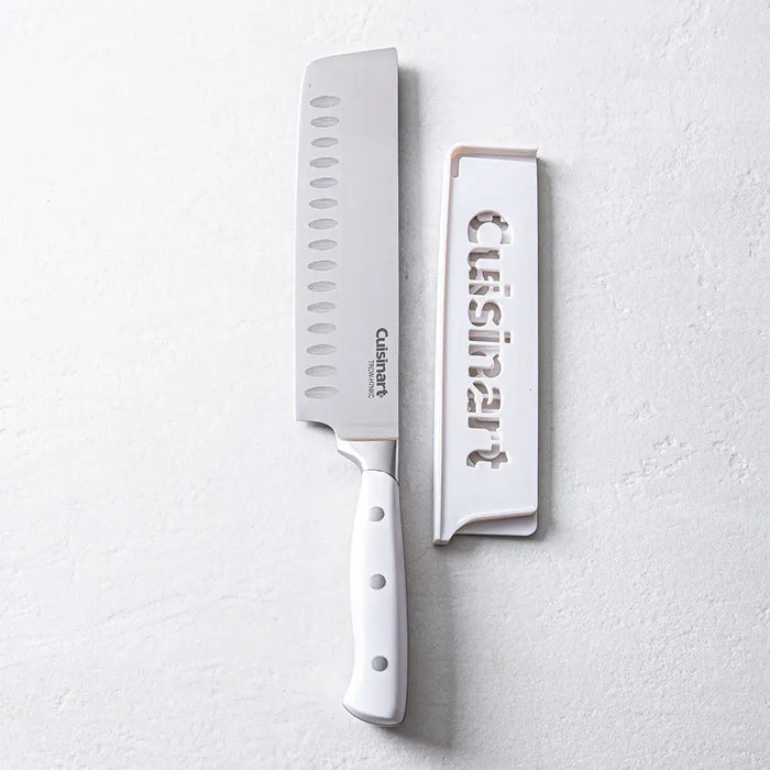 Cuisinart - White Triple Rivet 7" Nakiri - Matte White German Steel