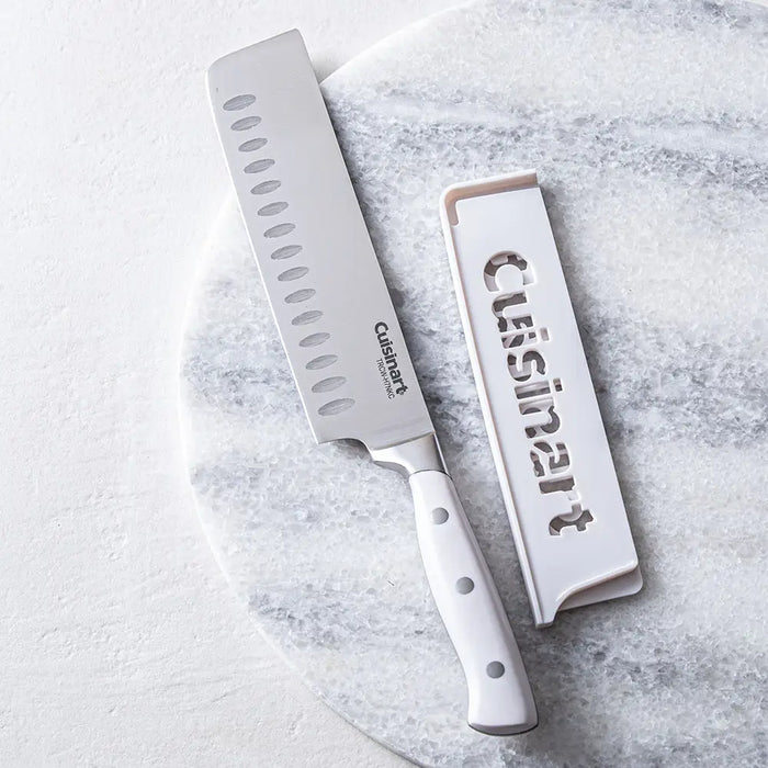 Cuisinart - White Triple Rivet 7" Nakiri - Matte White German Steel