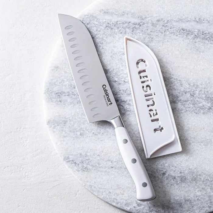 Cuisinart - White Triple Rivet 7" Santoku - Matte White German Steel