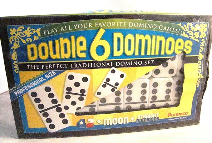 University Games - Double 6 - Black Dot - Dominoes