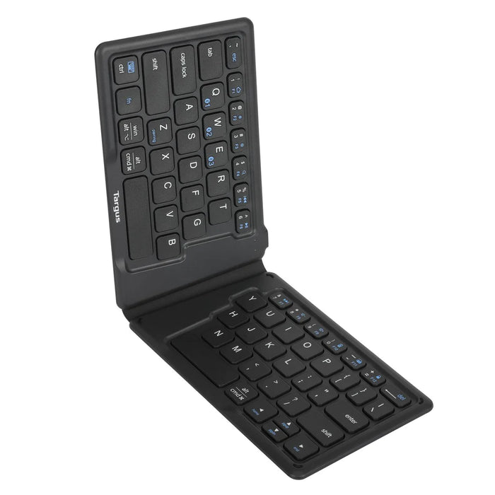 Targus - Keyboard Bluetooth Foldable Antimicrobial Ergonomic Connect up to 3 Devices PC/Mac/Android/iOS (AKF003US)