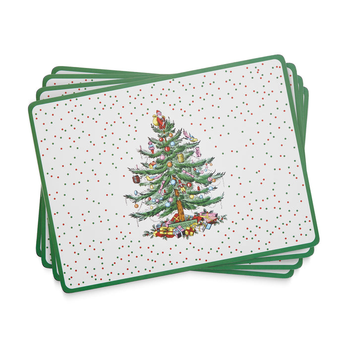 Pimpernel - Christmas Tree POLKA DOT S/4 Mats 15.7" X 11.7" - Limolin 