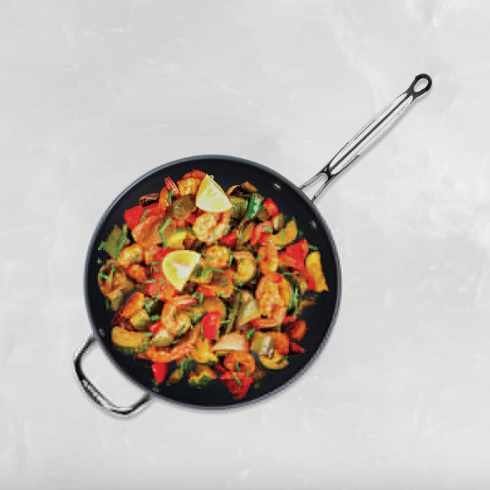 Cuisinart - Nonstick Wok With Helper Handle & Glass Cover (12")