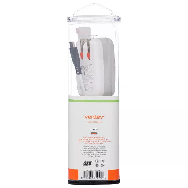 Ventev - Wall Charger 1 Port 30W USB-C Quick Charge 3.0 - White