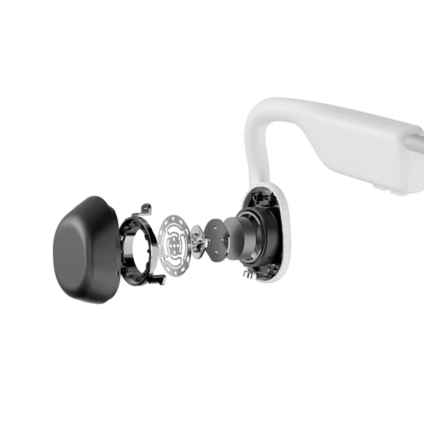 Shokz - OpenMove Alpine White Bluetooth Headset with Mic Bone Conduction - Lightweight - Water Resistant IP55 - 6Hr Battery Life