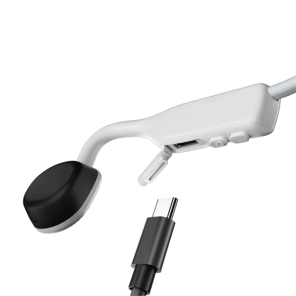 Shokz - OpenMove Alpine White Bluetooth Headset with Mic Bone Conduction - Lightweight - Water Resistant IP55 - 6Hr Battery Life