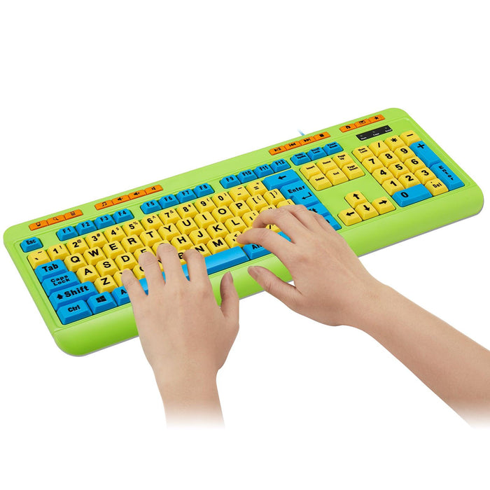 Adesso - Keyboard & Mouse Combo Wired Antimicrobial Kids Large Print