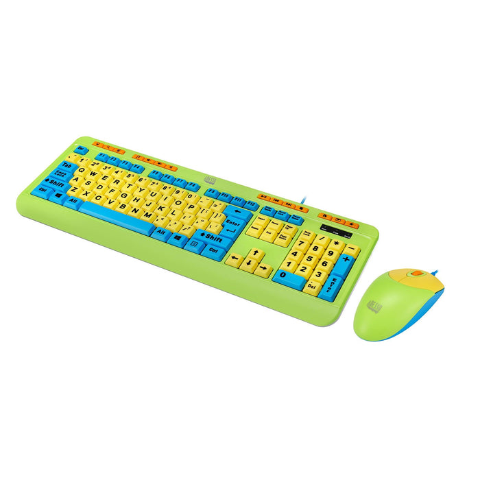 Adesso - Keyboard & Mouse Combo Wired Antimicrobial Kids Large Print