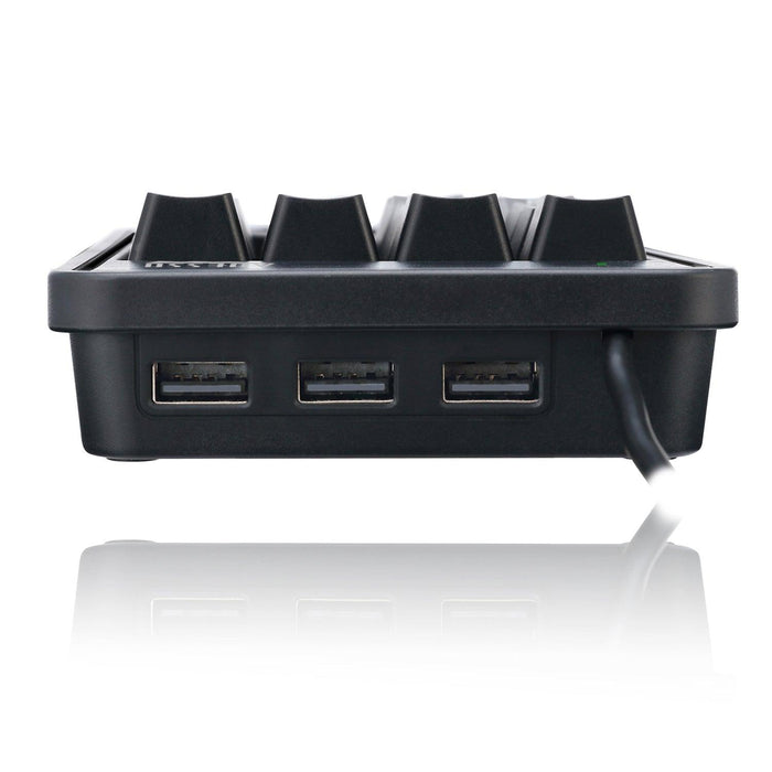 Adesso - Numeric Keypad Wired 19 Keys & 3 Port USB Hub PC/Mac - Black