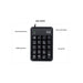 Adesso - Numeric Keypad Wired 19 Keys & 3 Port USB Hub PC/Mac - Black