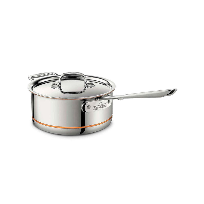 All-Clad - Copper Core 5-Ply Bonded Cookware, Sauce Pan With Lid, 3-Qt - Limolin 
