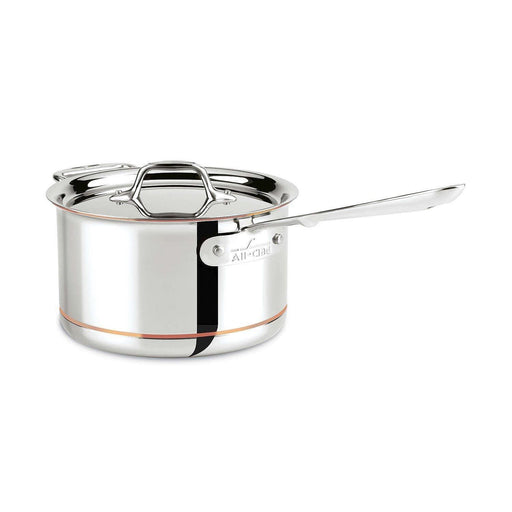 All-Clad - Copper Core 5-Ply Bonded Cookware, Sauce Pan With Lid, 4-Qt - Limolin 