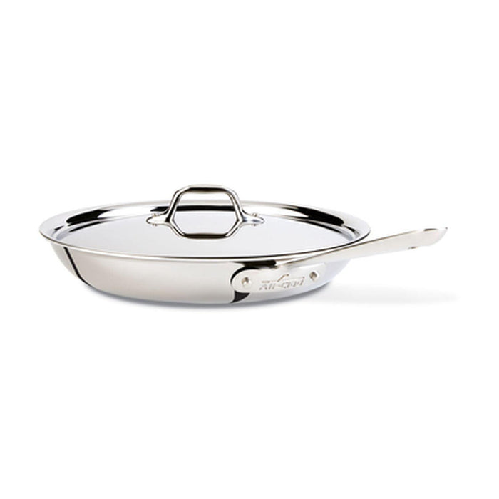 All-Clad -D3 Stainless 3-ply Bonded Cookware, Fry Pan with lid, 12 inch - Limolin 