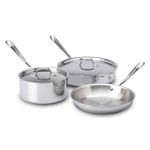 All-Clad - D3 Stainless 3-ply Bonded Cookware Set, 5 piece Set - Limolin 