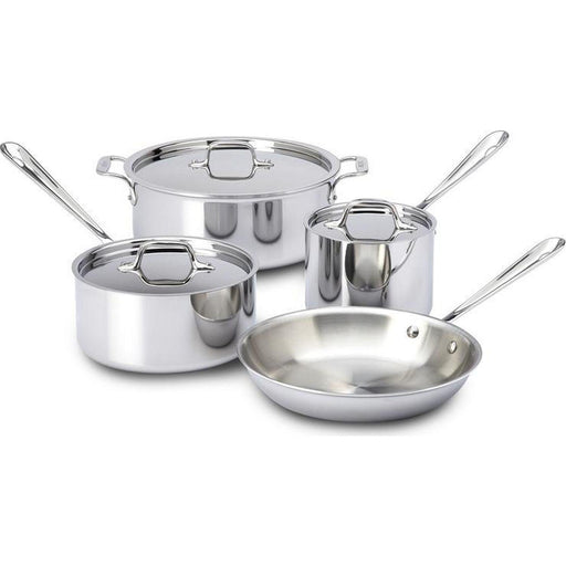 All-Clad - D3 Stainless 3-ply Bonded Cookware Set, 7 piece Set - Limolin 