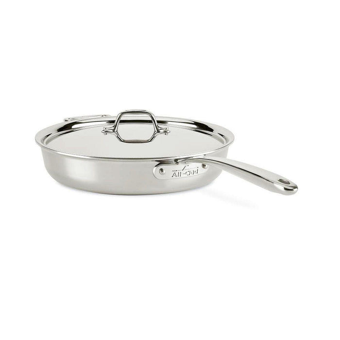 All-Clad - D3 Stainless Steel 3-Ply Bonded 3-Qt Saute Pan With Lid - Limolin 