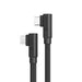 Alogic - Charge & Sync USB-C to USB-C Cable 10in Right Angled Elements Pro 60W Reinforced Braided Jacket 480Mbps - Black