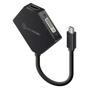 Alogic - Adapter 3-in-1 Mini DisplayPort Male to HDMI / DVI / VGA Female - Black