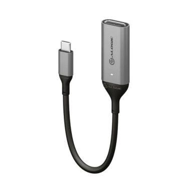 Alogic - Adapter USB-C Male to DisplayPort Female 6in 4K Ultra HD 60Hz & Thunderbolt 3 6in - Grey