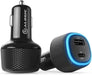 Alogic - Car Charger 2 Port USB-C 45W Power Delivery USB-A 12W Fast Charge For Laptops Tablets & Phones Cable X- Black X