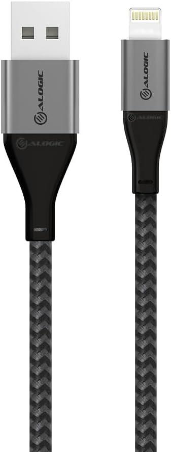 Alogic - Charge & Sync Cable Lightning MFI to USB-A 5ft Super Ultra - Space Grey X