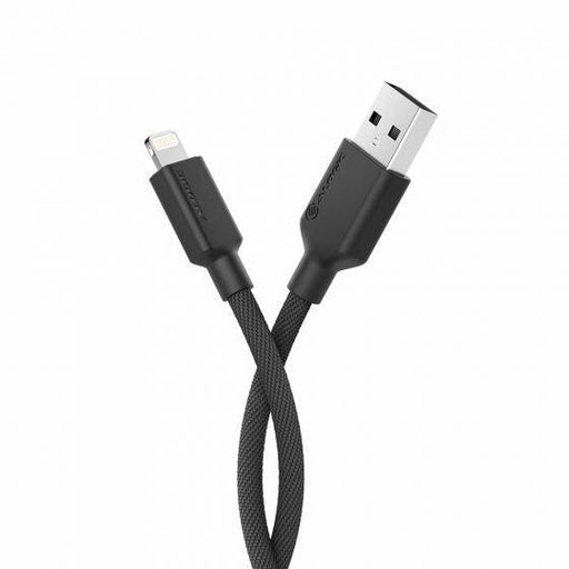 Alogic - Charge & Sync Lightning MFI to USB-A Double Braided Cable Extremely Strong 6ft Elements Pro 480Mbps - Black