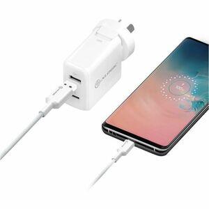 Alogic - Charge & Sync USB-C to USB-A Double Braided Extremely Strong Cable 3ft Elements Pro 480Mbps - White