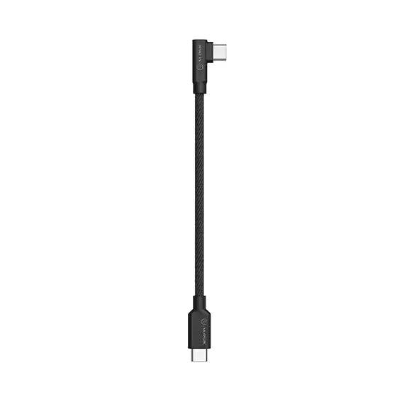 Alogic - Charge & Sync USB-C to USB-C Right Angled 3ft Double Braided Extremely Strong Cable100W Power Delivery Elements Pro - Black