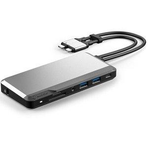 Alogic - Docking Station - USB-C 10-in-1 Super Dock Dual Monitor 4K Ultra HD 60Hz 2x 4K HDMI Magnetic - Connectors Power Delivery 00W - Space Grey